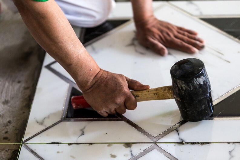 Professional tiling in Dubai for elegant and durable home and office spaces, featuring expert tile installation and design.